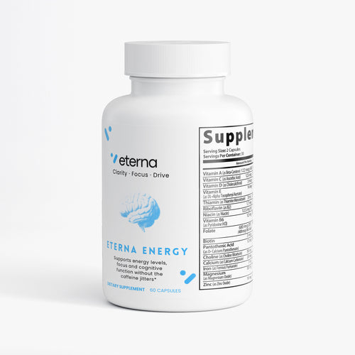 Eternavits Eterna Energy brain and focus formula supplement bottle front view