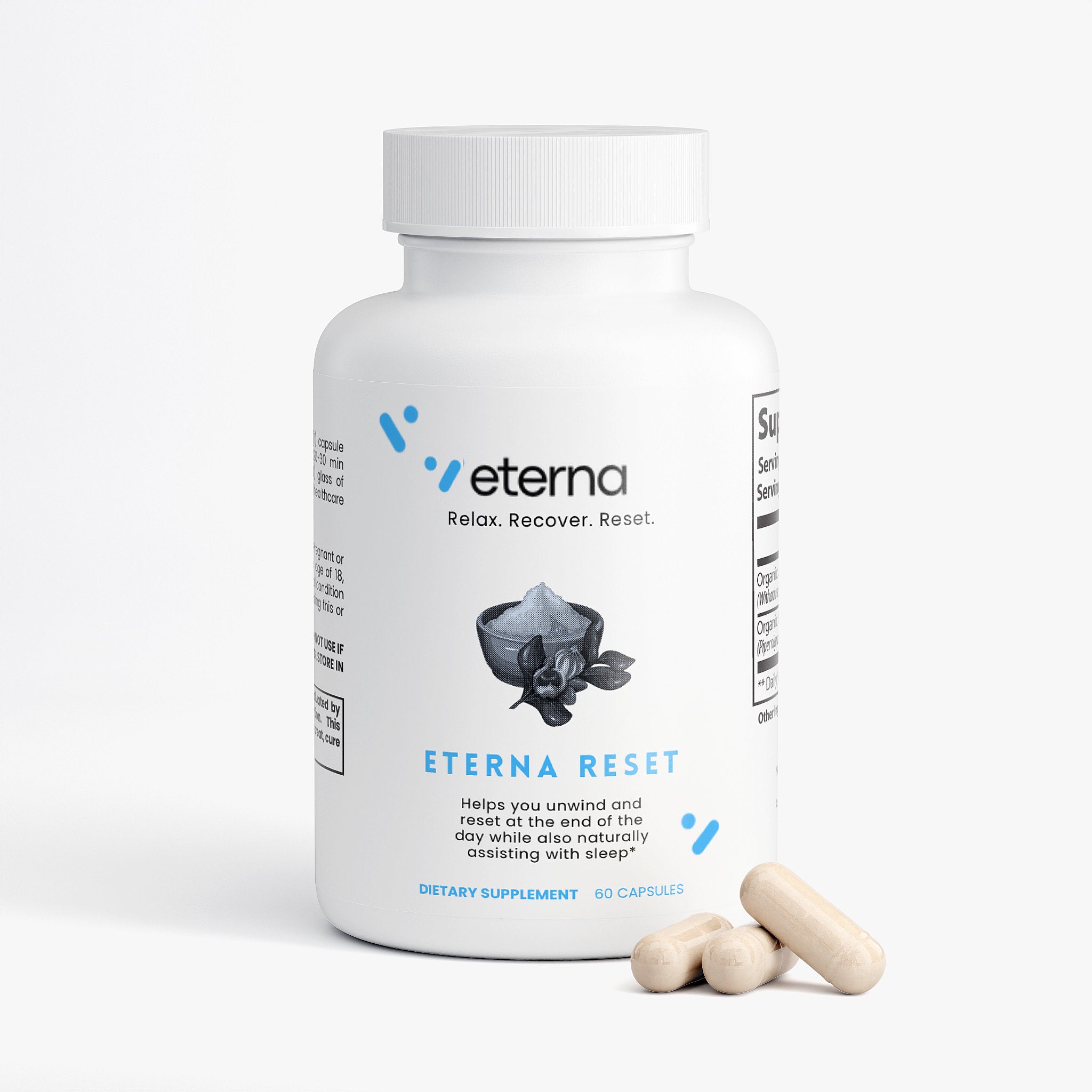 Eternavits Eterna Reset natural sleep formula supplement side view